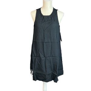 NWT Sharagano Sleeveless Above Knee Mini Midi Dress Black Womens Petite Size 8P
